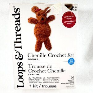 Loops & Threads Chenille Crochet Kit Penny Poodle Dog Craft Kit